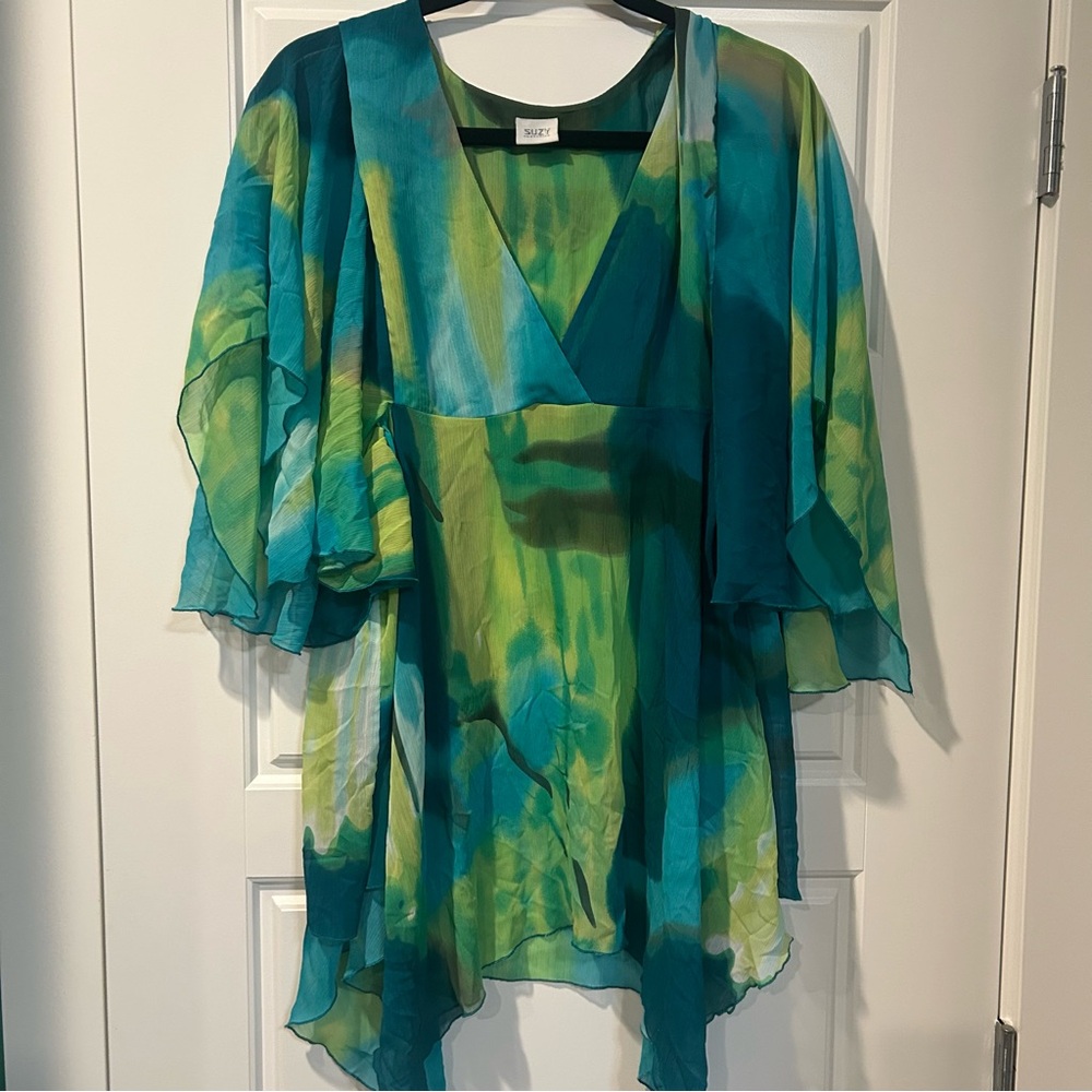 Suzy Vibrant Multicolor Sheer Kimono Top